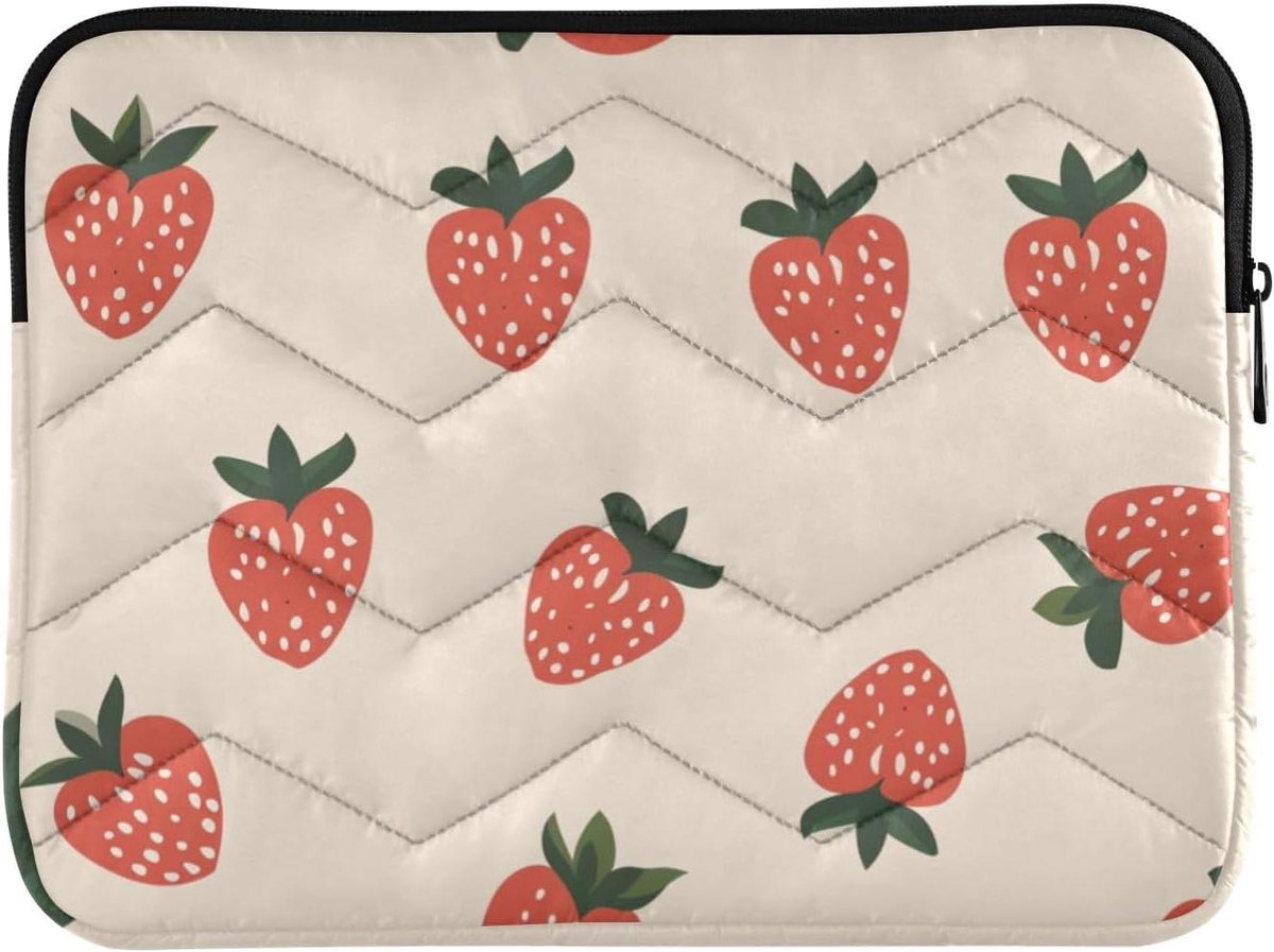 Laptop Sleeve - Laptoptas Computerhoes - Bescherming Laptop - Waterbestendig Polyester - 15-16 Inch - Aardbei