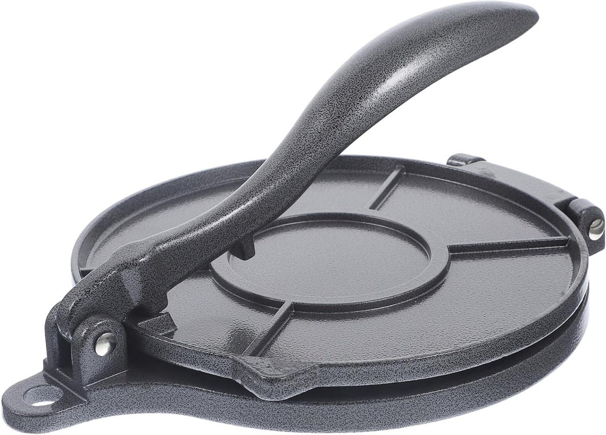 Vouwbare Tortilla Pers - Keukenmachine Platte Gerechten - Zelf Tortillas Maken - Versterkte Handgreep - 20 cm breed - Grijs