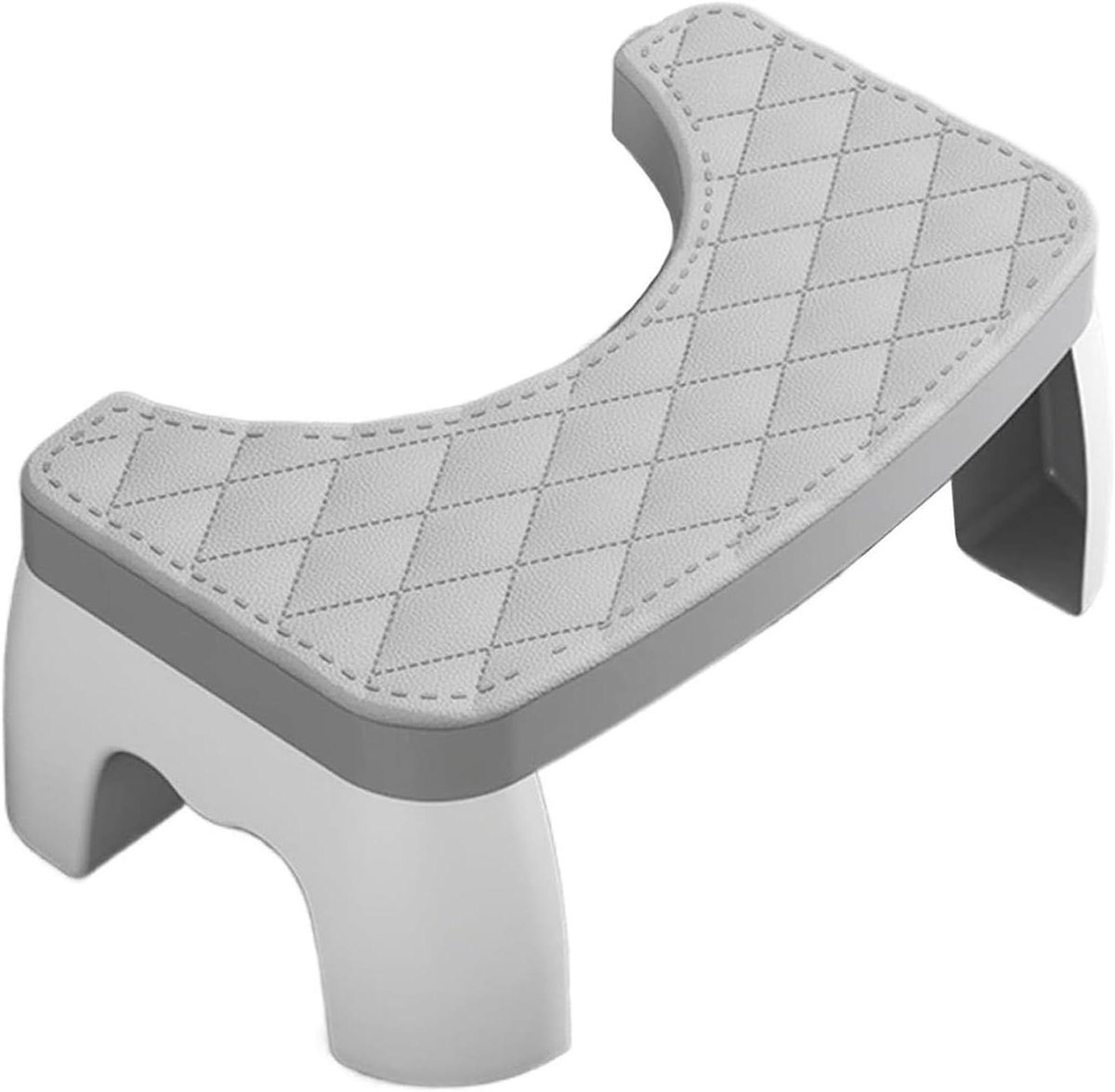 Toiletkruk - Opstapkruk Badkamer - Gezonde Stoelgang - Ergonomisch Ontwerp - Past op Alle Toiletten - Grijs