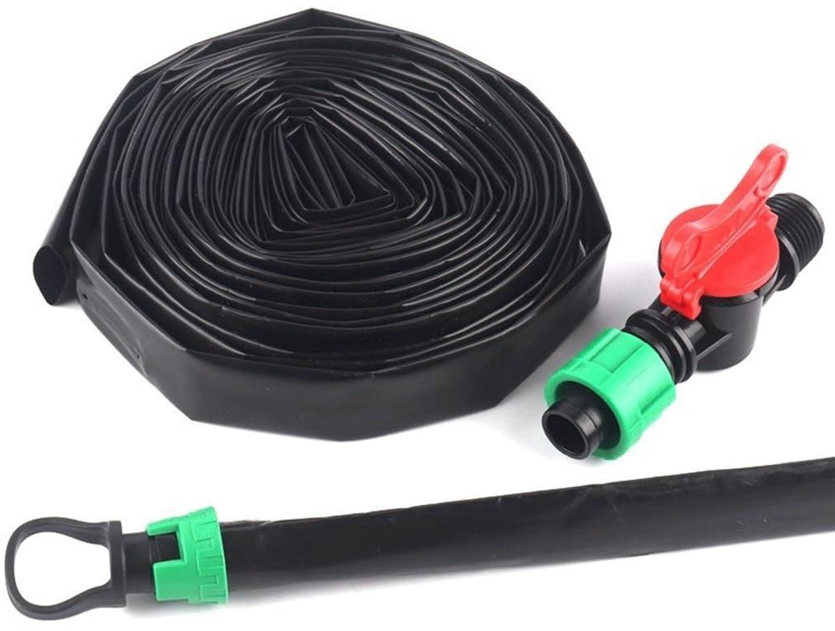 Druppelslang Irrigatieset - Tuinslang Drip Tape - Planten Water Geven - Zelfnivellerende Slang - 16 mm 40 cm - Zwart