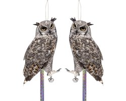 Vogelverschrikkers voor balkon - Duivenafweer met hangende uilen, effectief tegen vogels en duiven