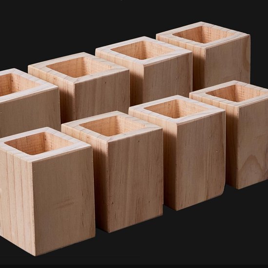 Houten Bedverhogers Set 4 Stuks voor Meubels en Tafels - Verstelbare Hoogte van Merkloos — afbeelding 4