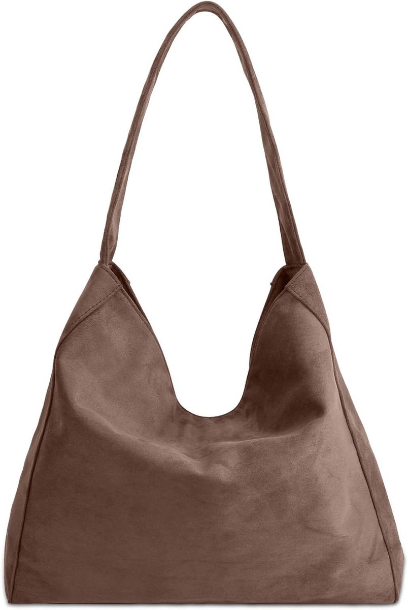Stijlvolle Faux Suede Schoudertas voor Vrouwen, Ruime Hobotas voor Werk en Vrije Tijd, Duurzaam en Retro Ontwerp, Ideaal voor Reizen en Dagelijks Gebruik
