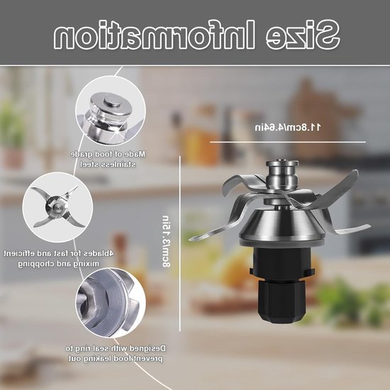 RVS Vervangingsmes voor Thermomix TM31 met Afdichtring, Keukenmachine Onderdelen voor Efficiënt Mixen en Snijden van RVS — afbeelding 2