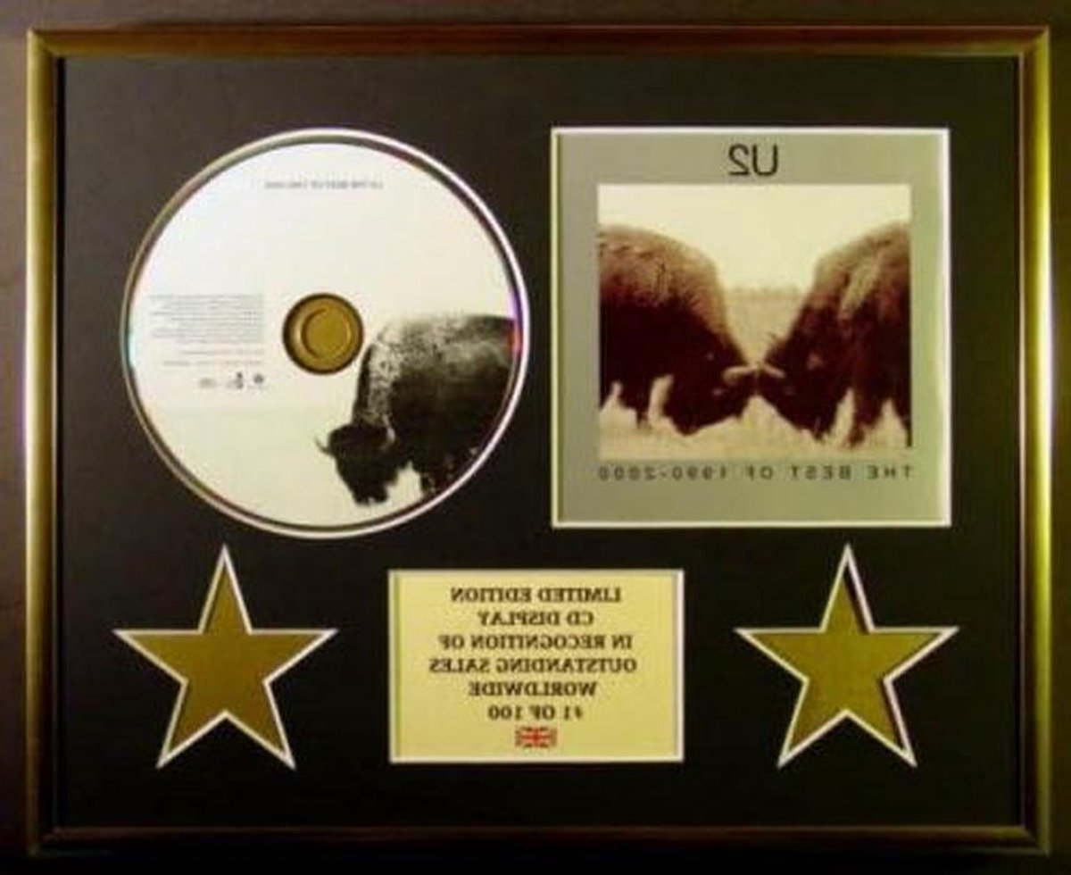 U2 CD Display - Muziek Memorabilia - Decoratie Huis - Limited Edition - 30 x 24 cm - Zwart