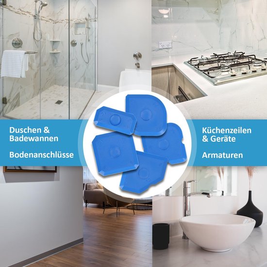 My Plast Voegengladmaker, professionele voegenspatel voor siliconen, siliconen voegen en acrylvoegen, trekker voor perfecte voegen, voegengladmaker, set van 2 stuks, blauw van my — afbeelding 3
