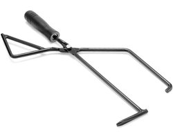 Cankypu Ijzeren Houtskool Tang Outdoor Camping Vreugdevuur Bbq Brandhout Clip Tool Stovse Vuur Houtskool Tang Houten Handvat Brandhout Klem