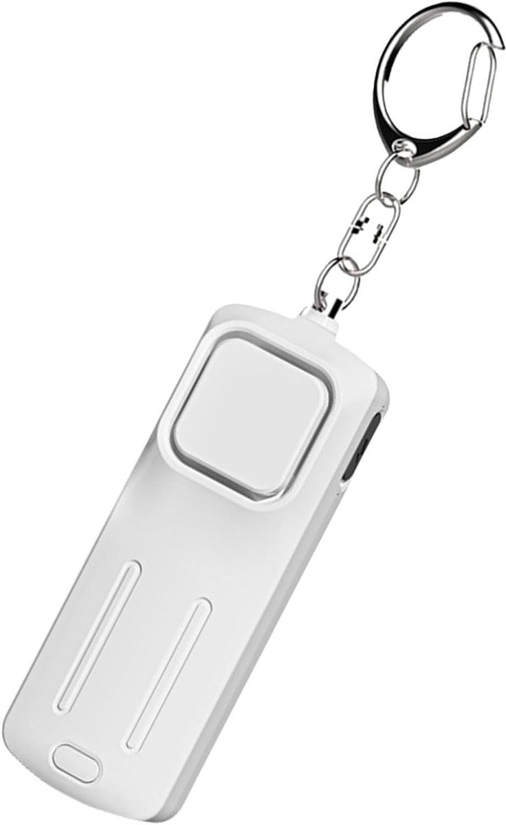 Persoonlijk Alarm - Sleutelhanger Alarm - Nachtelijke Veiligheid - 130 dB Luid Geluid - USB Oplaadbaar - Wit
