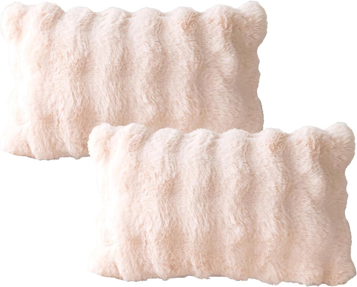 Decoratieve Kussenhoezen in Roze, 30 x 50 cm, Set van 2, Aesthetische Pluche Kussens voor de Bank, Interieur Accessoires, Comfort en Stijl