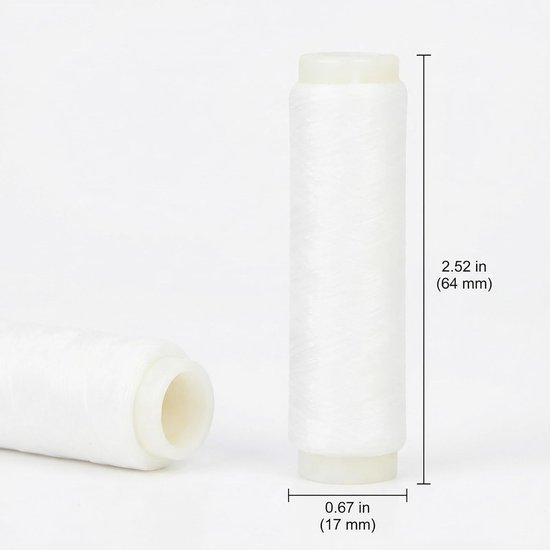 Set van 2 transparante elastische vislijnen, onzichtbaar aasdraad 0,2 mm (~0,008 inch), 250 meter per spoel, transparante reklijn voor het optuigen en vastbinden van aas, voor zalm, steur en baars. — afbeelding 2