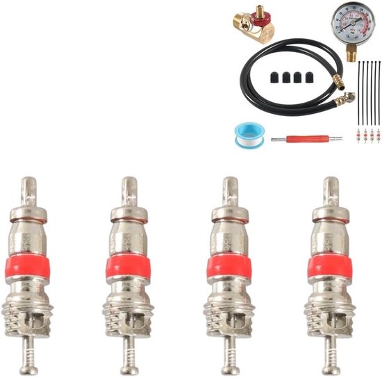 Lucht Tank Reparatie Kit - Compressor Onderhoud - Lekken Dichten - Met Nauwkeurige Meter - 19 Delig - Messing van lucht — afbeelding 5