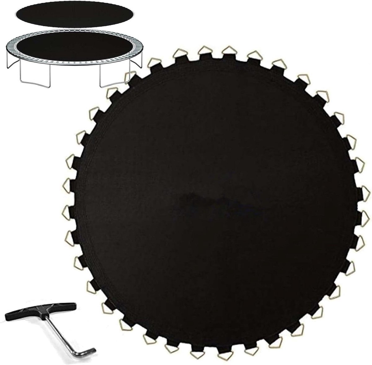 Trampoline Mat - Vervangende Springmat - Buiten Spelen - UV Bestendig - Tot 427 cm - Zwart