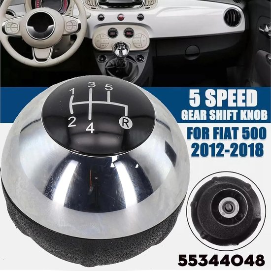Versnellingspookknop - Pookknop Auto - Auto Interieur Upgraden - Chroom Zwart Afwerking - 5-versnellingen - Chroom Zwart — afbeelding 3