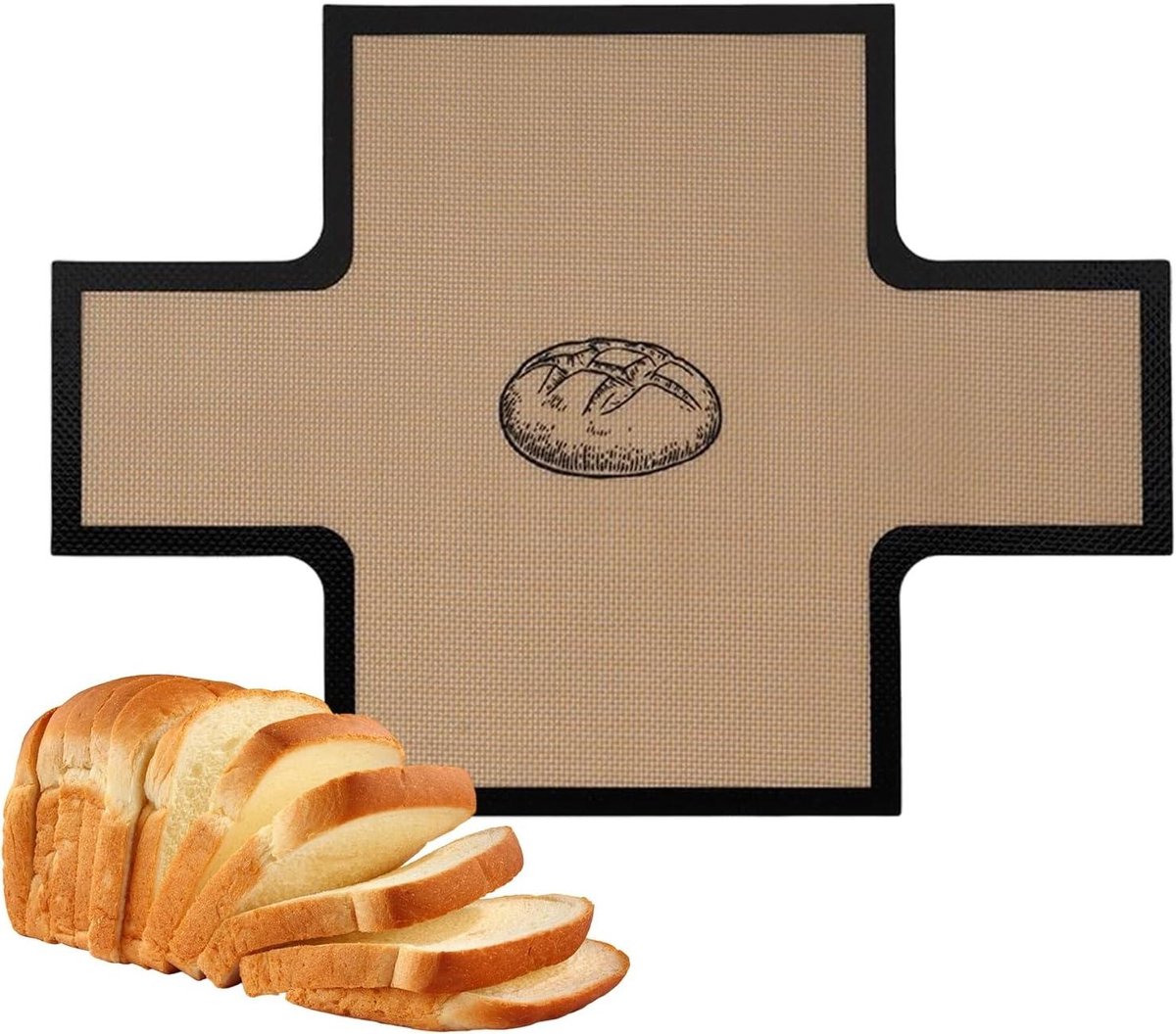 Siliconen Bakmat Bakplaat Inzetstuk Brood Bakken Antiaanbaklaag 39x29 cm Zwart
