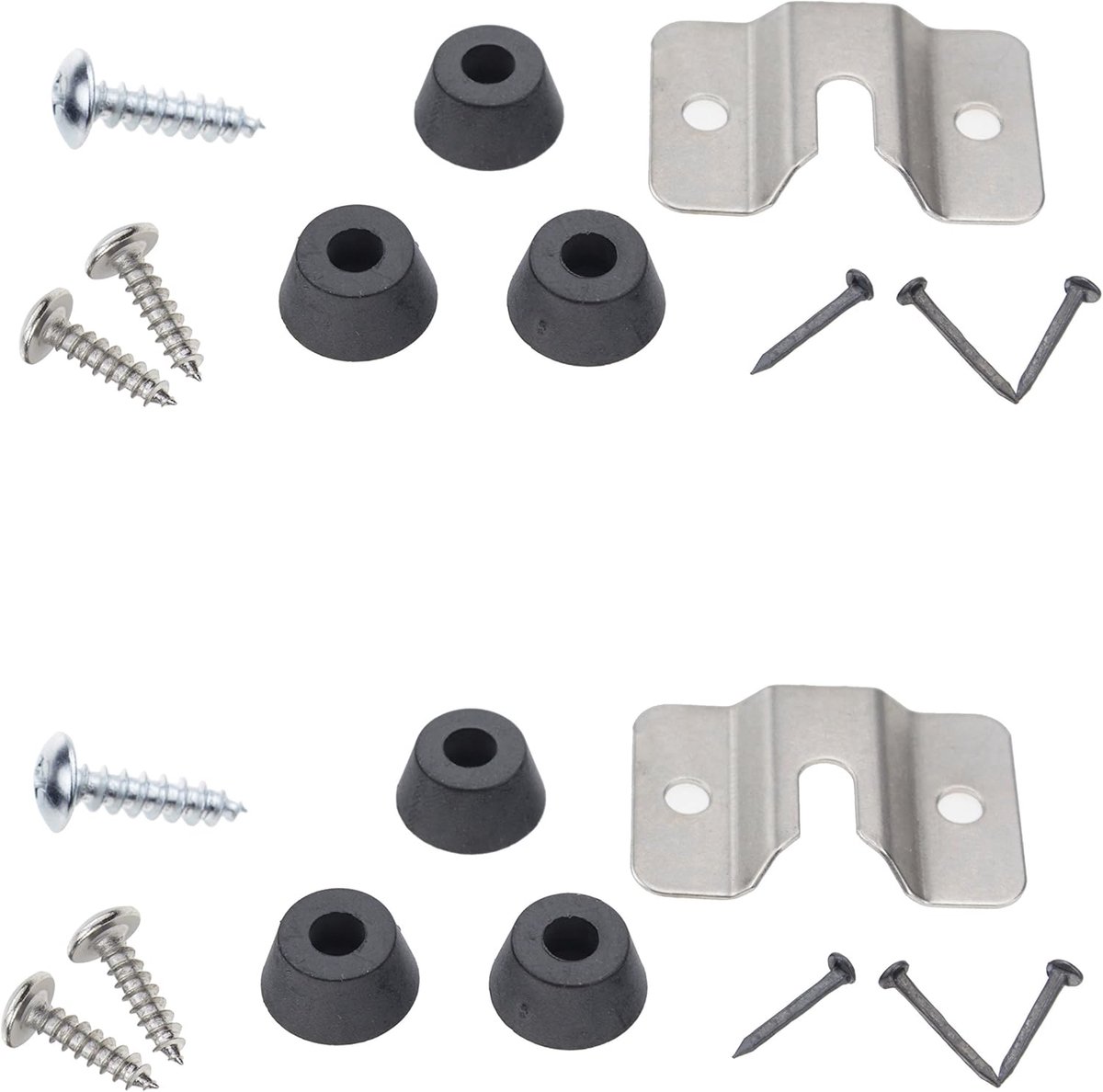 2 sets zilverkleurige montagebeugels, schroeven voor dartbord, montagebeugels voor aan de muur, darts en accessoires.