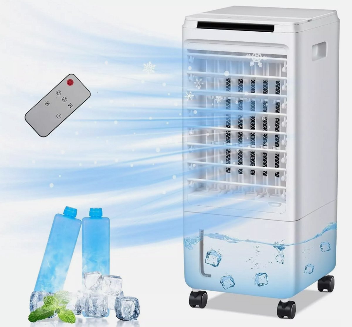 Puluomis Aircooler / Luchtkoeler – Met Koelelementen, 7L Watertank, Afstandsbediening, Timer & LED Display – Voor Verfrissende Verkoeling - Geen Mobiele Airco, Maar Effectief Alternatief Zonder Slang