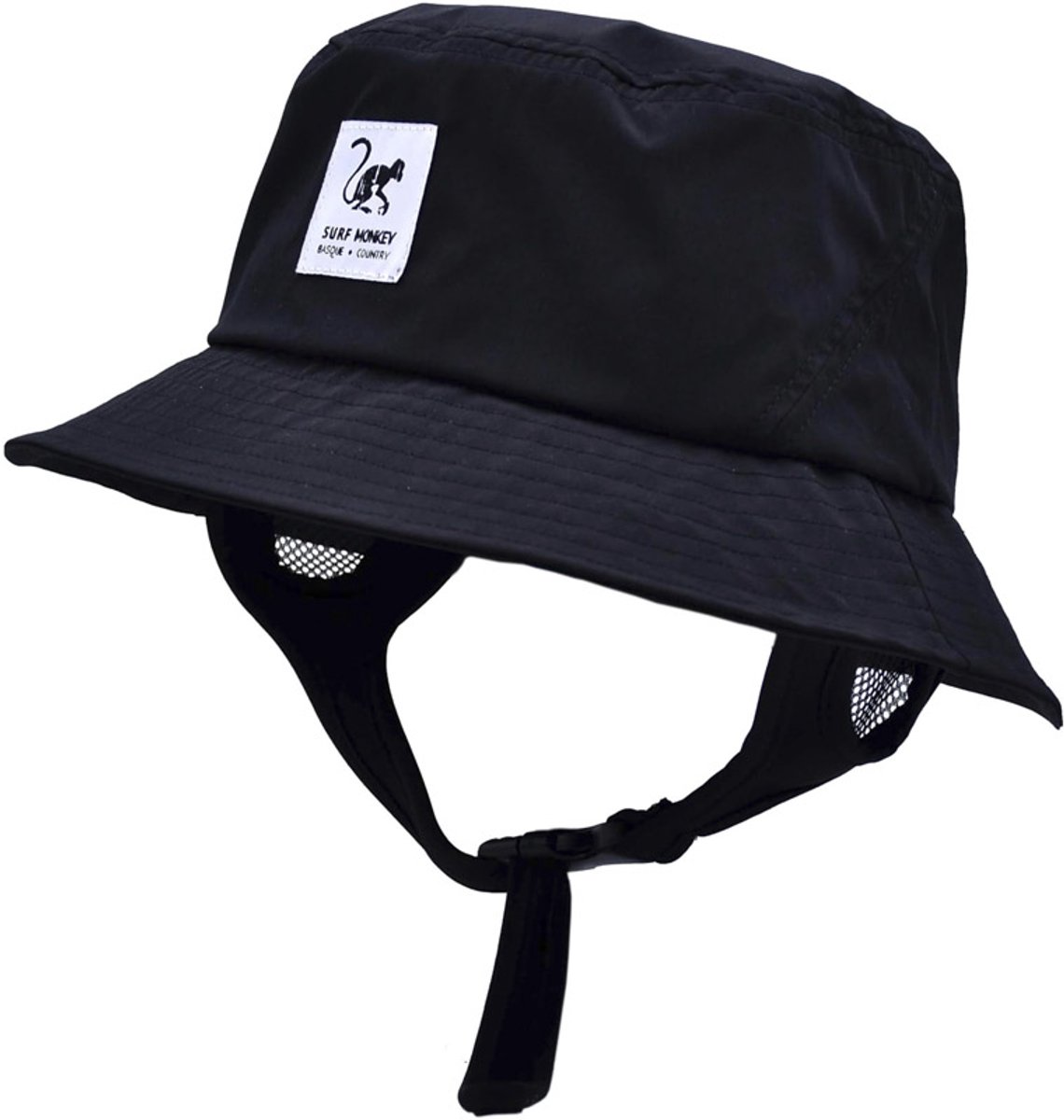 surfhoed voor heren/dames (UPF 50+) - One size - boonie-hoed (Zwart )