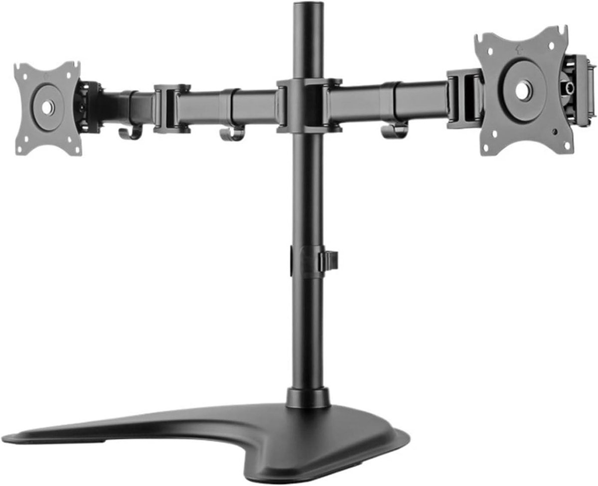 Monitor Standaard - Dubbel Scherm - Bureau Organisatie - Roterende Arm - 13-27 inch - Zwart