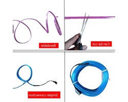 LED Strip - Auto Interieur Verlichting - Sfeer Cre\ - USB Plug - 5 Meter - Blauw