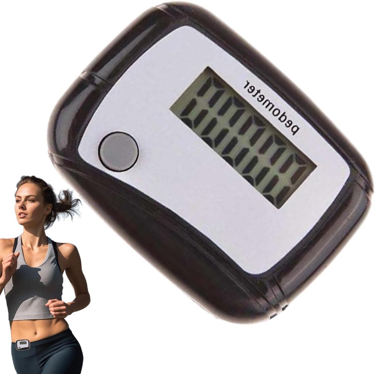 Stappenteller - Wandelmeter Dagelijkse - Stappen Tellen - LCD Scherm - 4.8 x 3.6 cm - Zwart