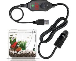 Aquarium Verwarmer - Mini Heater - Constante Watertemperatuur - Digitale LED Display - 10 W - Zwart
