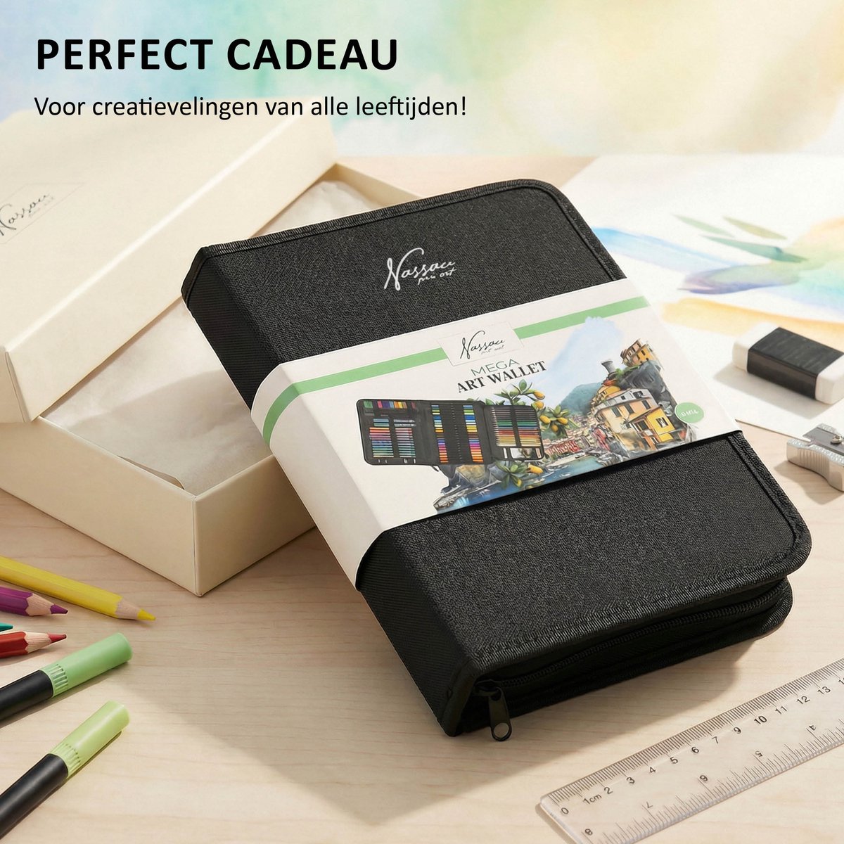Nassau Fine Art Professionele Tekenset 83pcs – Complete Tekenetui met Stiften, Potloden, Verf & Schetsboek – Creatieve Set voor Kinderen & Volwassenen – Ideaal voor onderweg — afbeelding 4