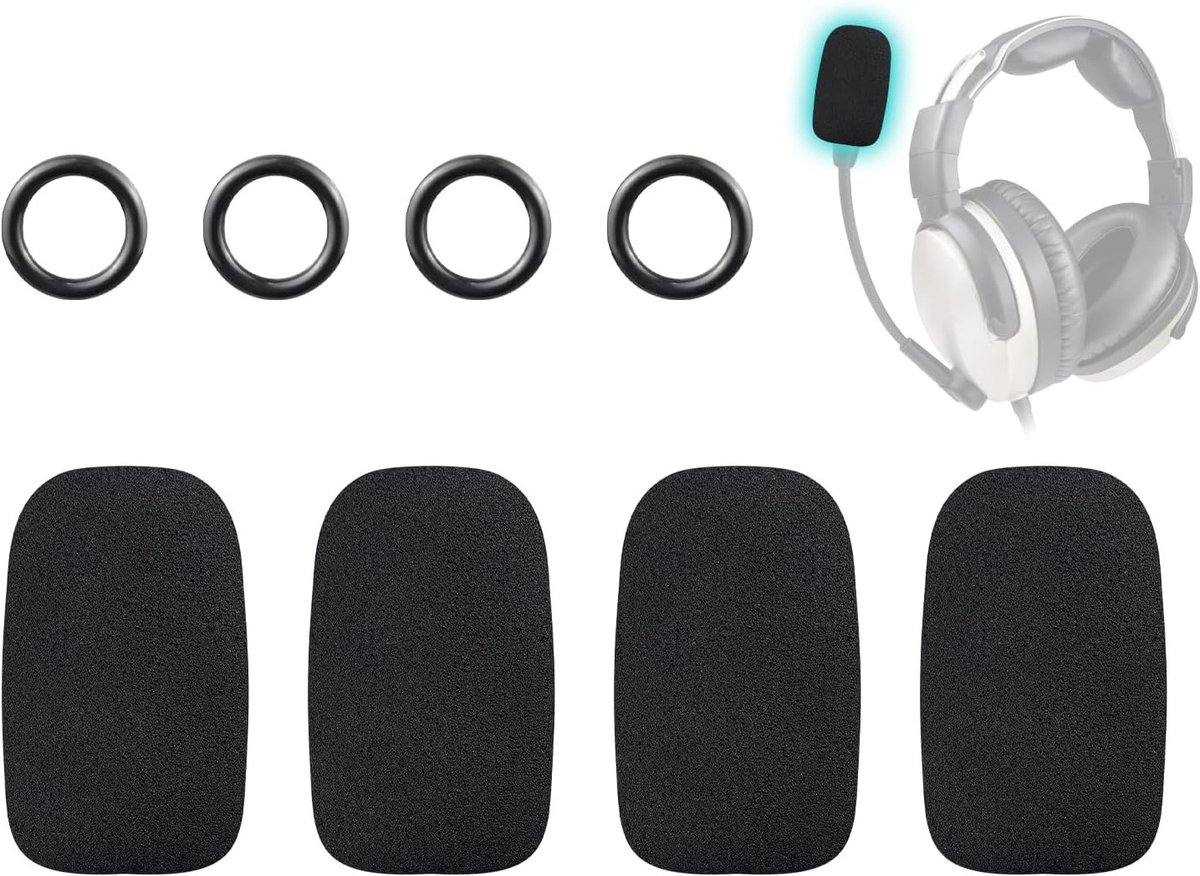 4-delige Beschermende Microfoon Schuimhoes met Popfilter voor Luchtvaart Headsets, Windscherm en Hoge Dichtheid Schuim