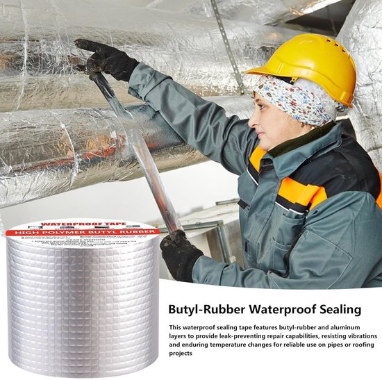 Waterdichte tape - Lek reparatie tape - Snel lekken dichten - 15 mm dik - 5m lengte - Zwart — afbeelding 4