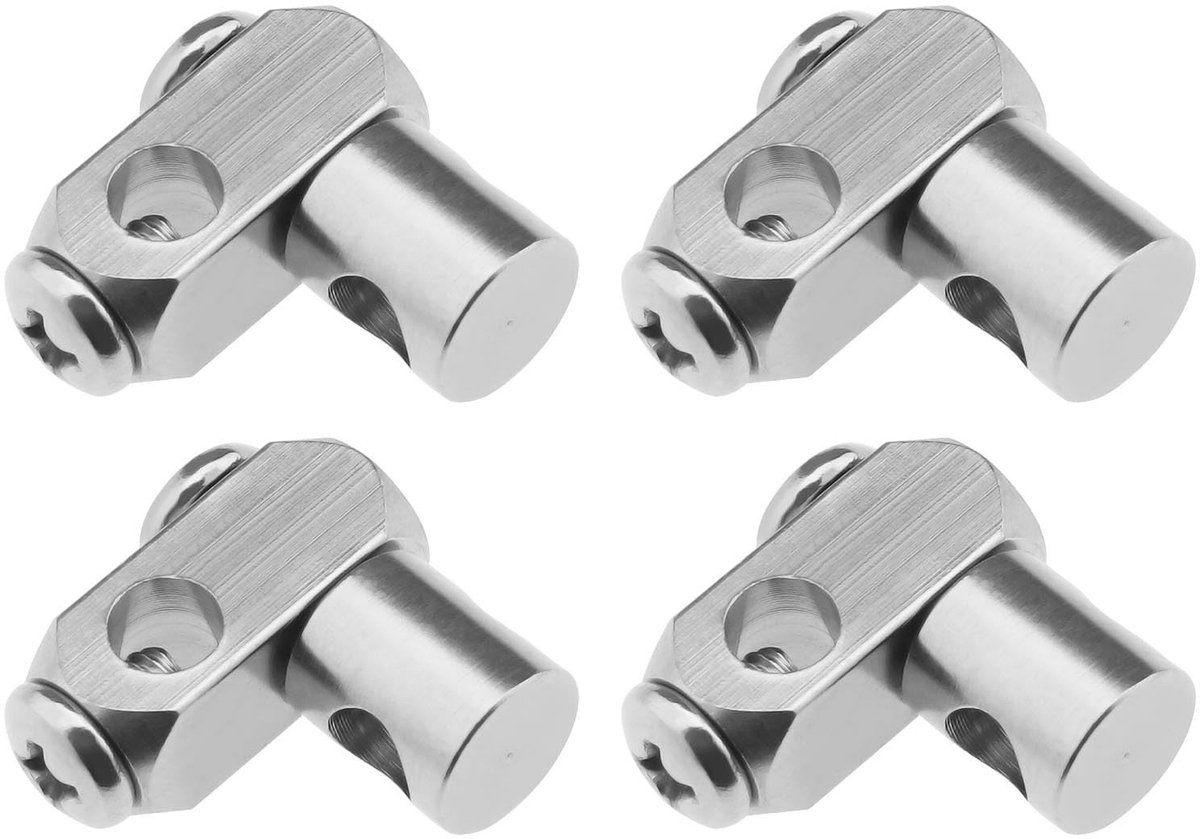 Dailygoody - Wastafel Pop Up Afval Staaf - Reserve Koppeling - Verchroomd - Messing - Geschikt voor Wastafels - 4 Stuks