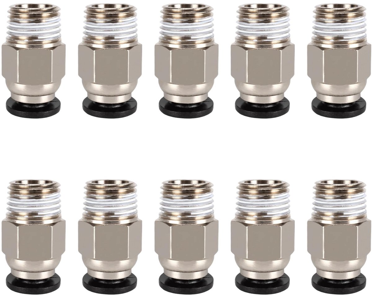 Dailygoody - PC4-M10 stekker - pneumatische connector - eenvoudig te gebruiken - snelkoppeling - voor 3D-printers - verhoogt de levensduur - 10 mm