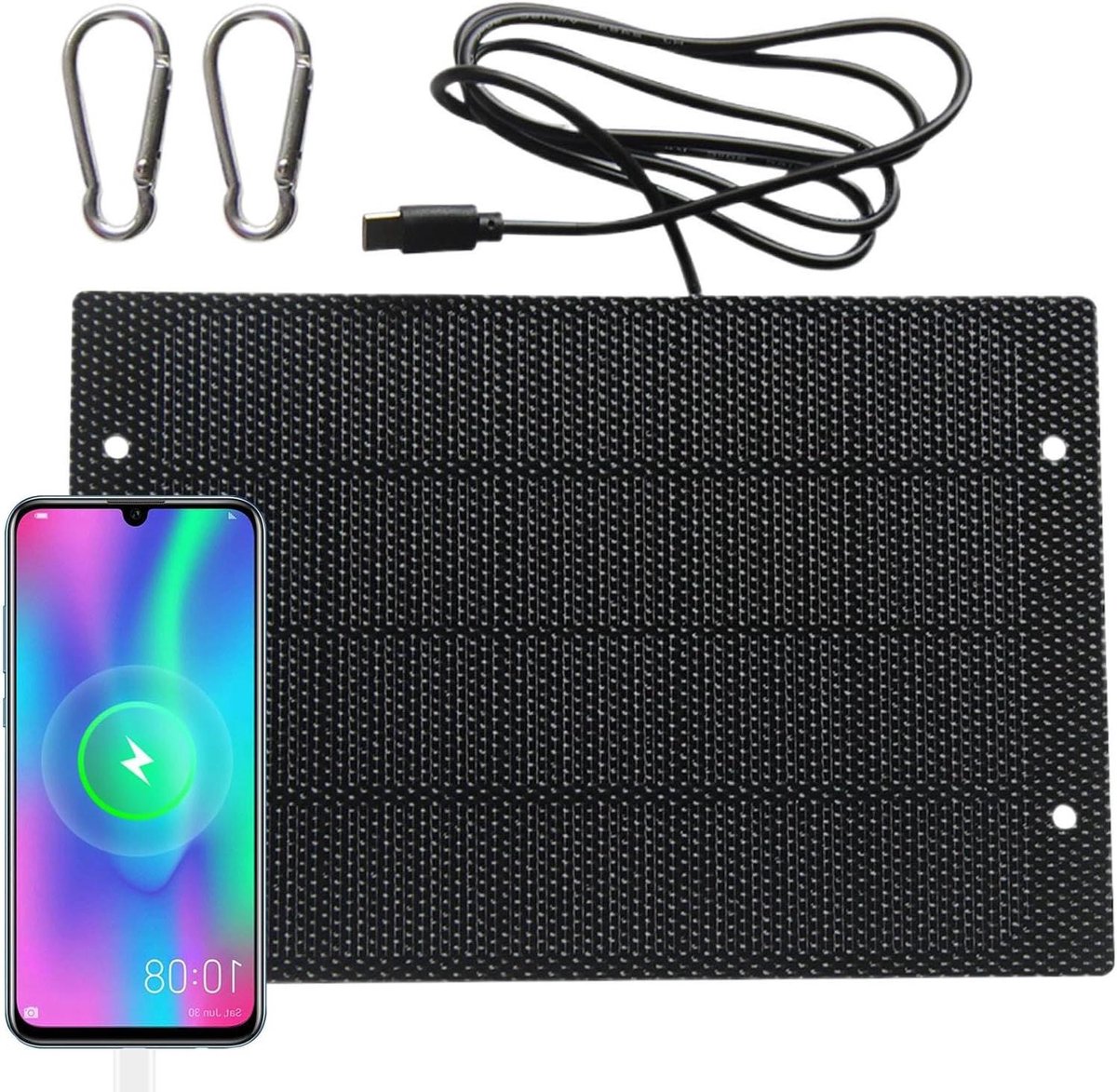 Zonnepaneel Oplader - Draagbaar Paneel - Energie Onderweg - Intelligente Bescherming - 50W Vermogen - Zwart