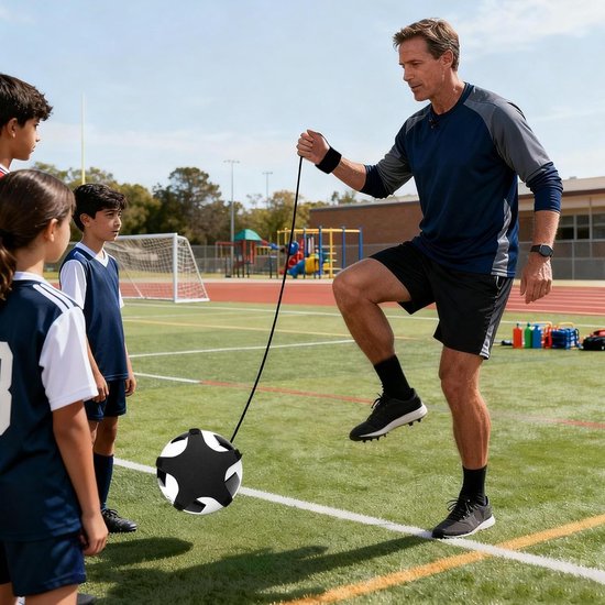 Voetbal Terugschop Apparaat - Voetbal Retourtrainer - Voetbalvaardigheden Trainen - Zelfterugkerende Bal - Verstelbare Tailleband - Niet gespecificeerd — afbeelding 3