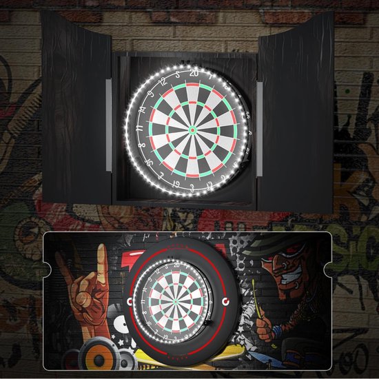 AHD® Dartbord Surround Ring - Dartbord Verlichting - Dartsbord - Zwart - 47cm x 47cm x 13cm van ahd — afbeelding 5