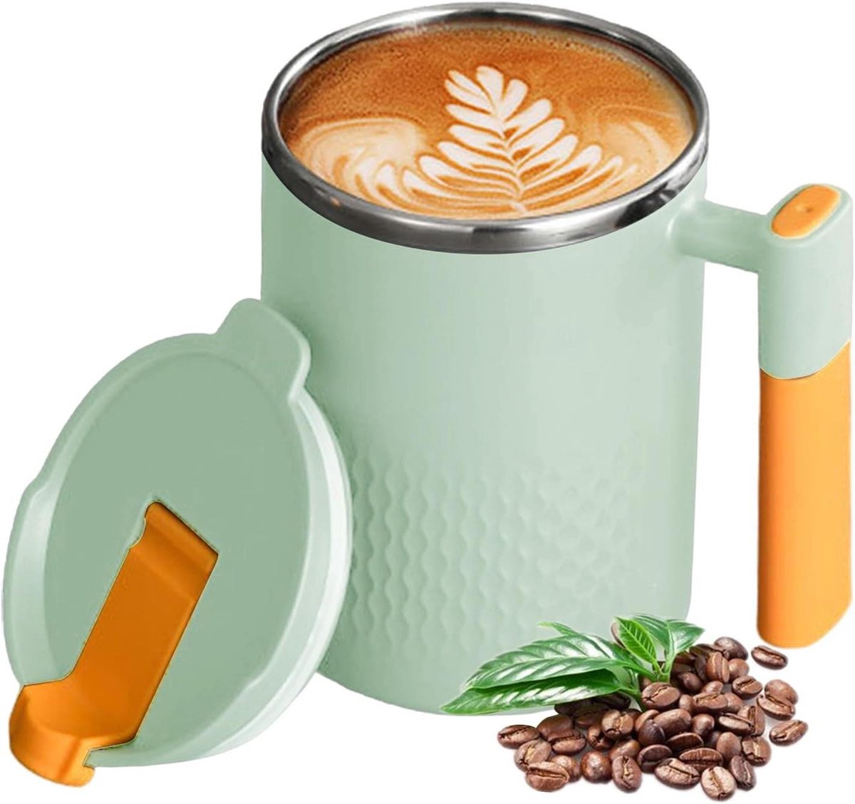 Thermosbeker voor onderweg - Reisbeker RVS - Dranken meenemen - Lekvrij ontwerp - 450 ml - Lichtgroen