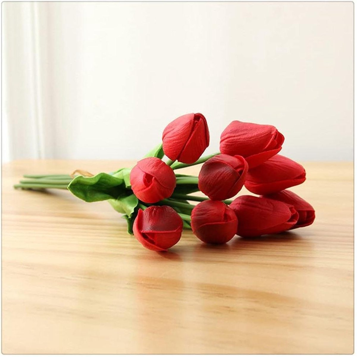Kunstbloemen Tulpen - Nepbloemen Boeket - Bruiloft Versieren - Realistisch Uiterlijk - 6 s
