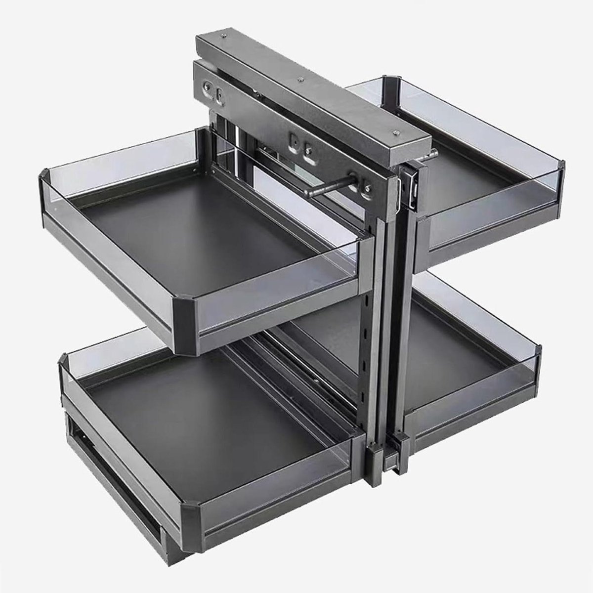 Hoek Organizer - Kast Uittrekbaar - Keuken Opbergen - Gedempte Demping - 900mm Kast - Grijs