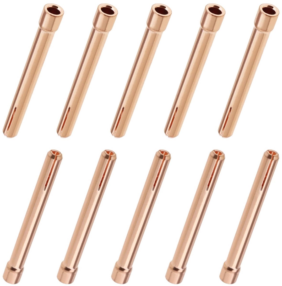 Dailygoody - Tungsten Elektrode Collet Tips - 10 Stuks - Hoogwaardige Lasaccessoires - Rood Koper - Geschikt voor WP17 WP18 WP26 - 2.4mm