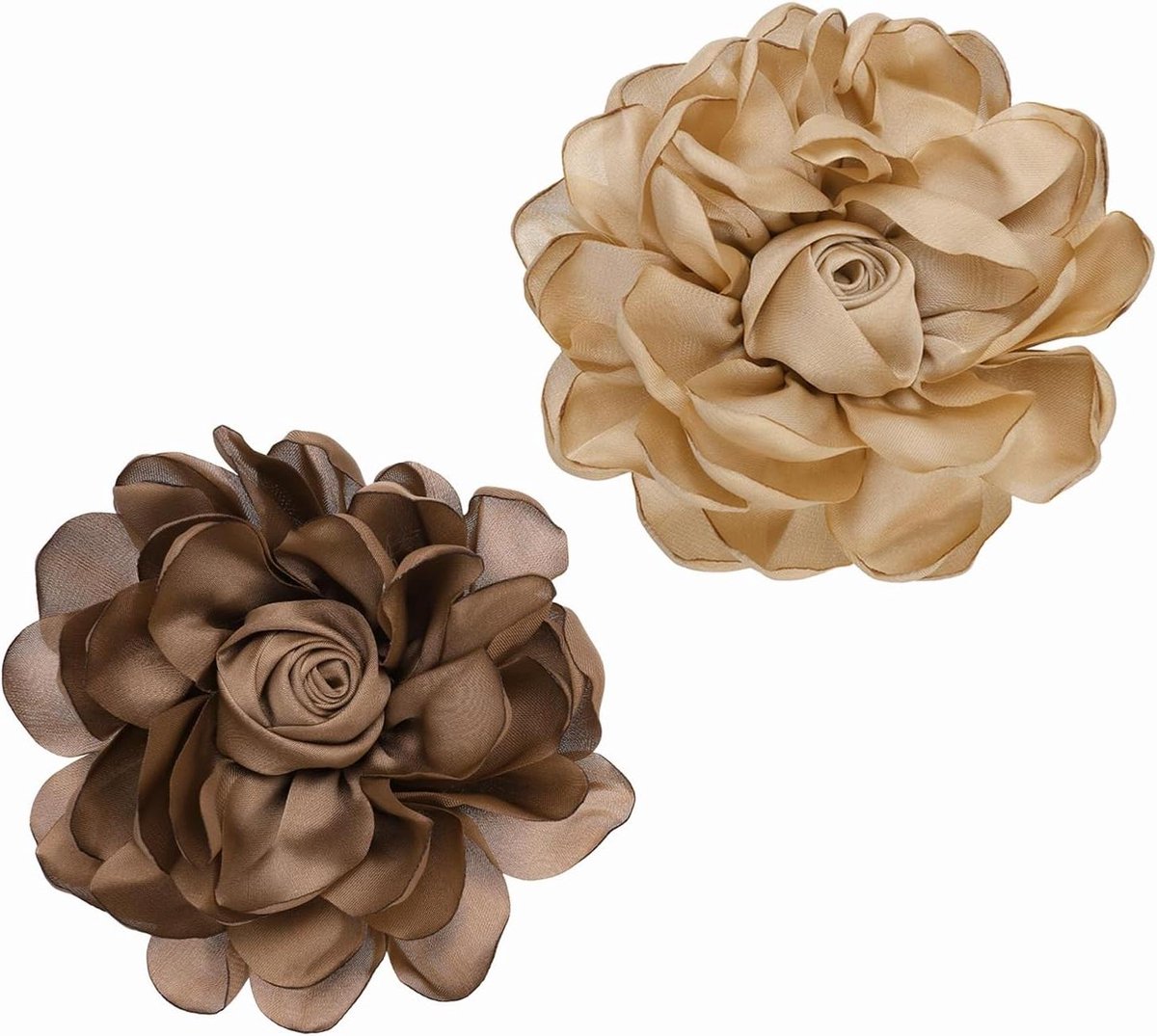 Stoffen Bloem Broche - Bloem Speld - Kleding Versieren - Grote Bloem Design - 10cm - Rood