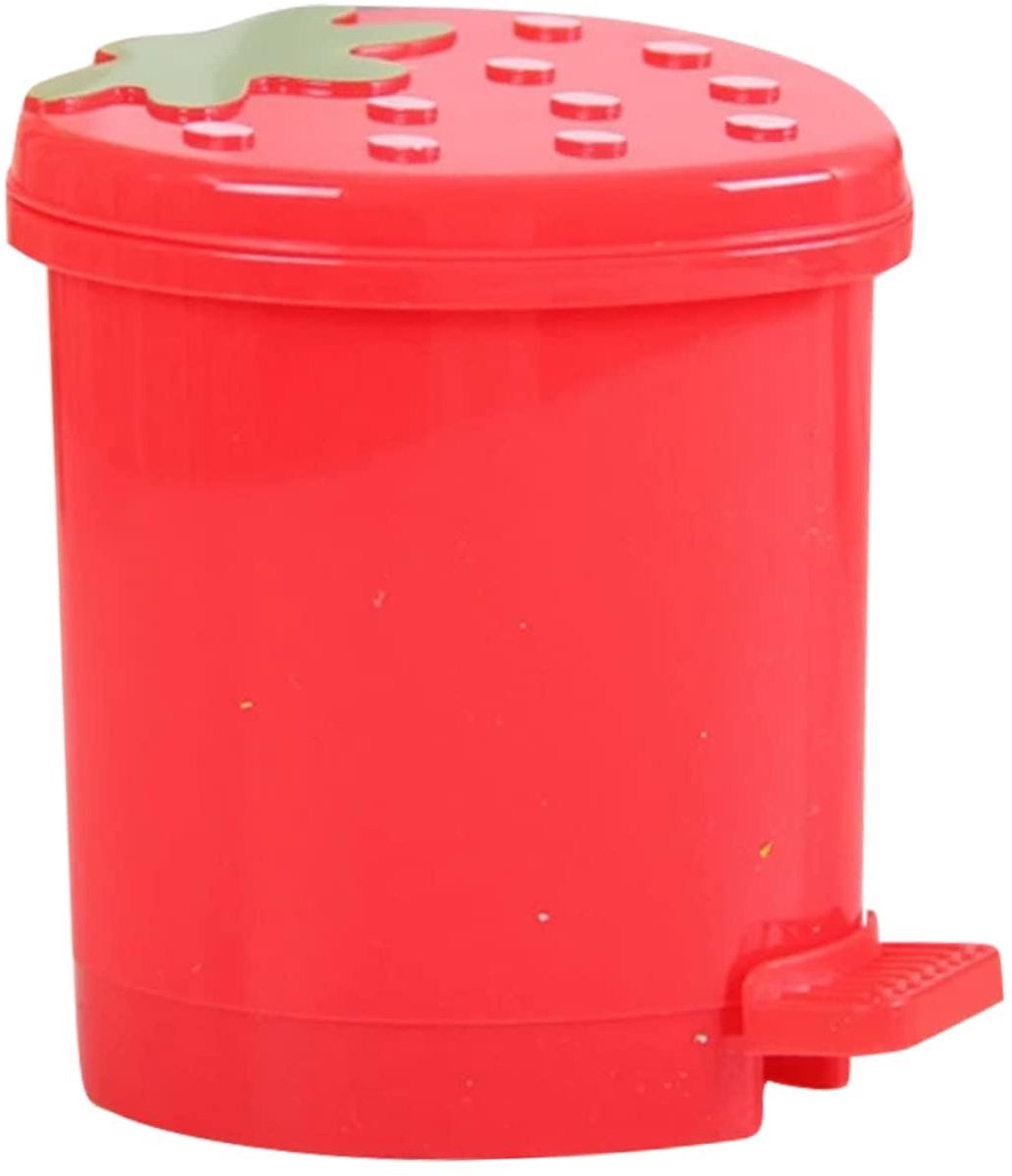 Mini Prullenbak - Bureau Afvalbak - Kantoor Organisatie - Compact Formaat - 16 cm - Rood
