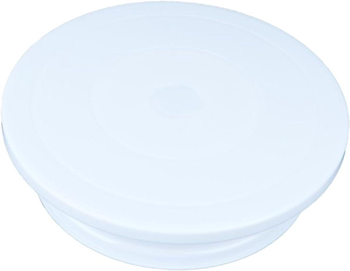 Taart Draaitafel - Cake Stand - Taart Decoreren - 360 Graden Rotatie - 27 cm diameter - Wit