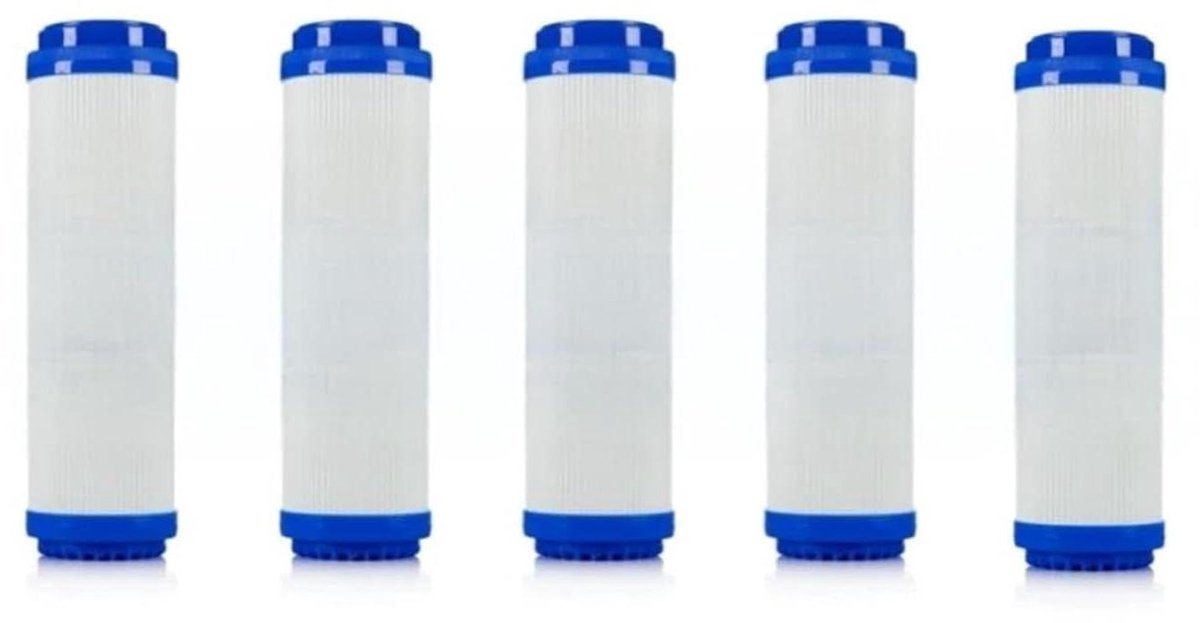Waterfilter Element - Koolstoffilter UDF - Water Zuiveren - Universeel 10-Inch - 5 stuks - Wit