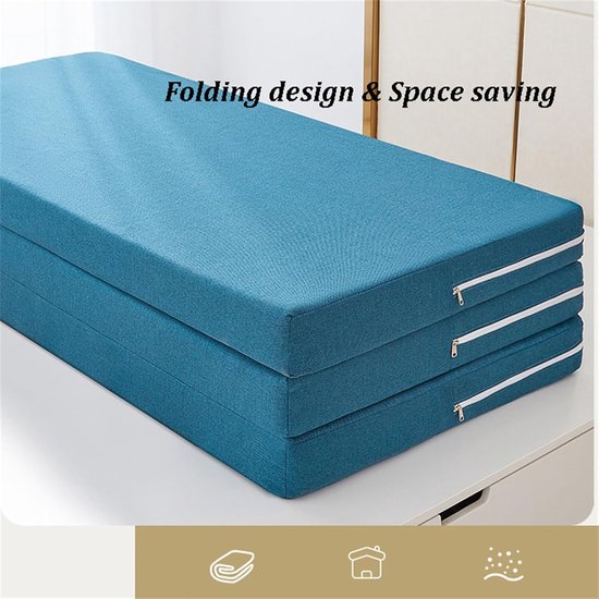 Opvouwbare Matras - Logeerbed Vloermatras - Kamperen en Logeren - Traagschuim Ondersteuning - 135 x 190 cm - Grijs — afbeelding 4