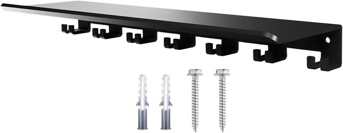 Fitness Wandrek - Halters Hanger - Sportschool Organiseren - Ruimtebesparend Ontwerp - 227 kg Draagvermogen - Zwart