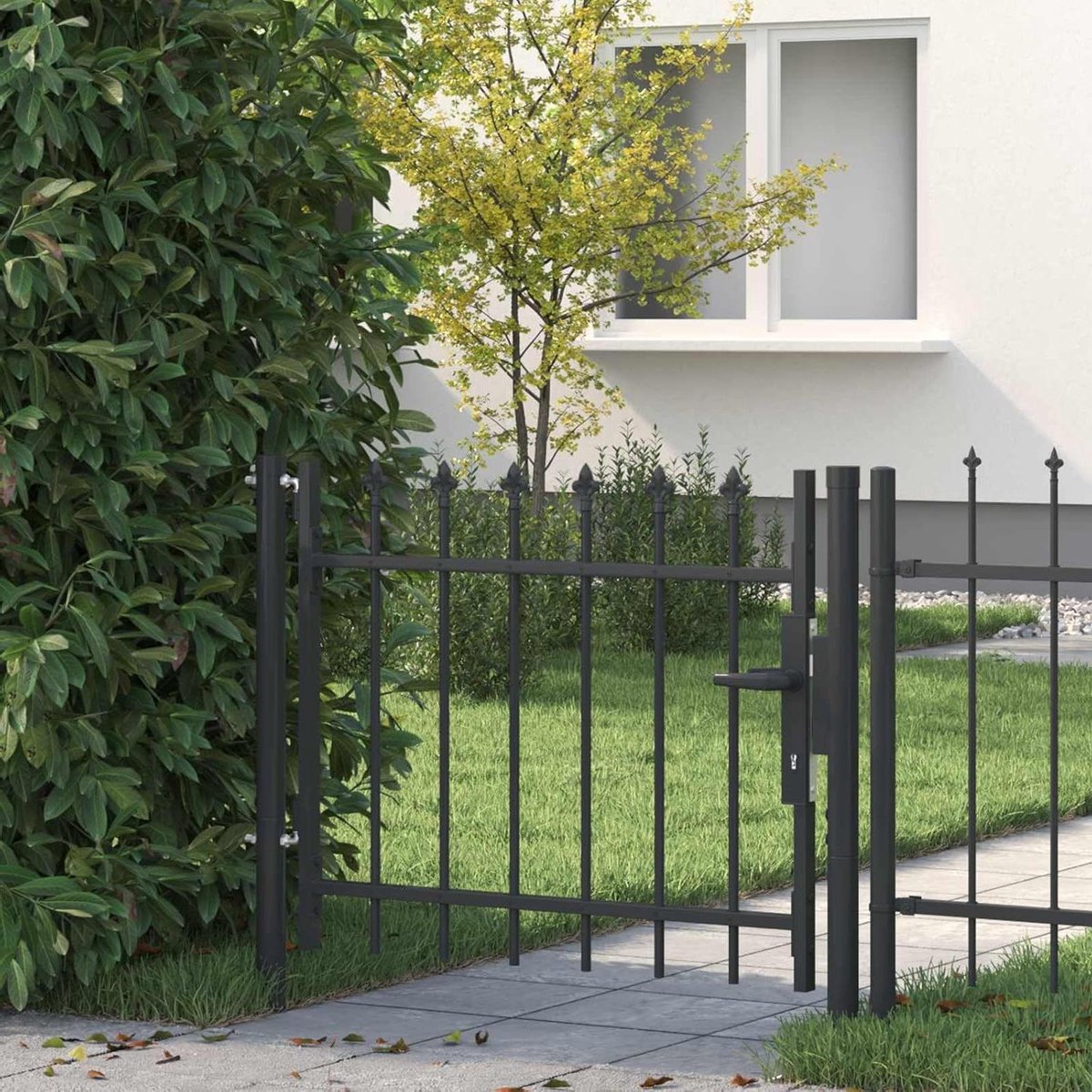 Hekpoort met slot - Tuinpoort Afsluiting - Buitenruimte Beveiligen - Gepoedercoat staal - 