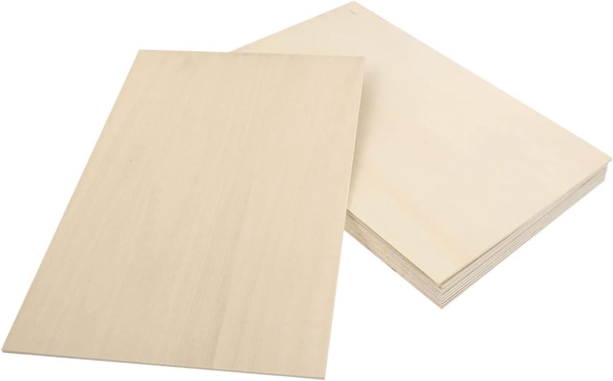 Houten Platen - Multiplex Plaatjes - Doe-het-zelf Ambachten - Glad en Vlak Oppervlak - 30 x 20 cm - Kaki