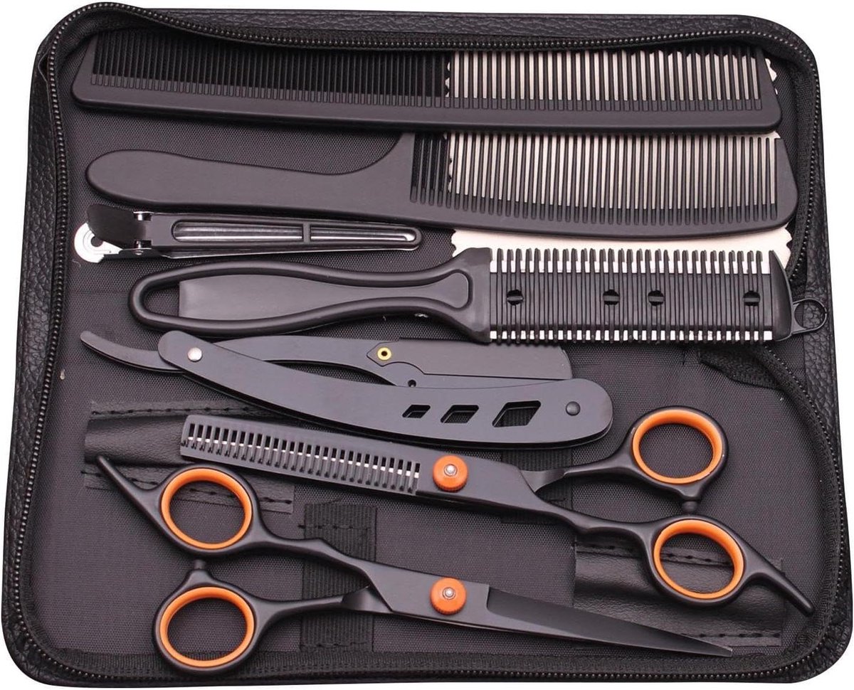 Kappersscharenset - Haar Trim Set - Haar Stijlen - Roestvrij Staal - 25 x 23 cm - Zilver