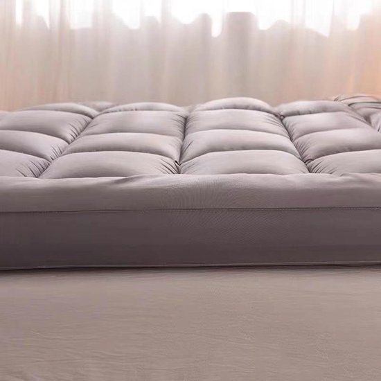 Japanse Futonmatras - Vloermatras Oprolbaar - Comfortabel Slapen - Drielaagse Structuur - 90 x 200 cm - Grijs — afbeelding 4