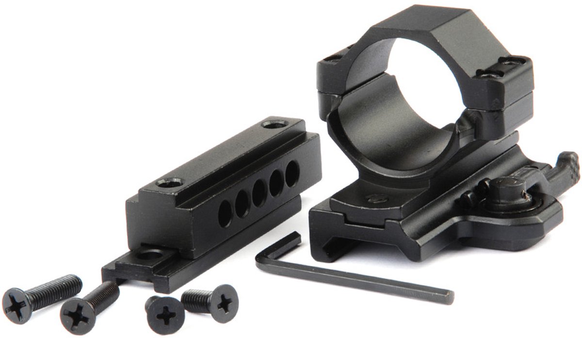 Quick detached mount + raiser MQL-03 Zwart