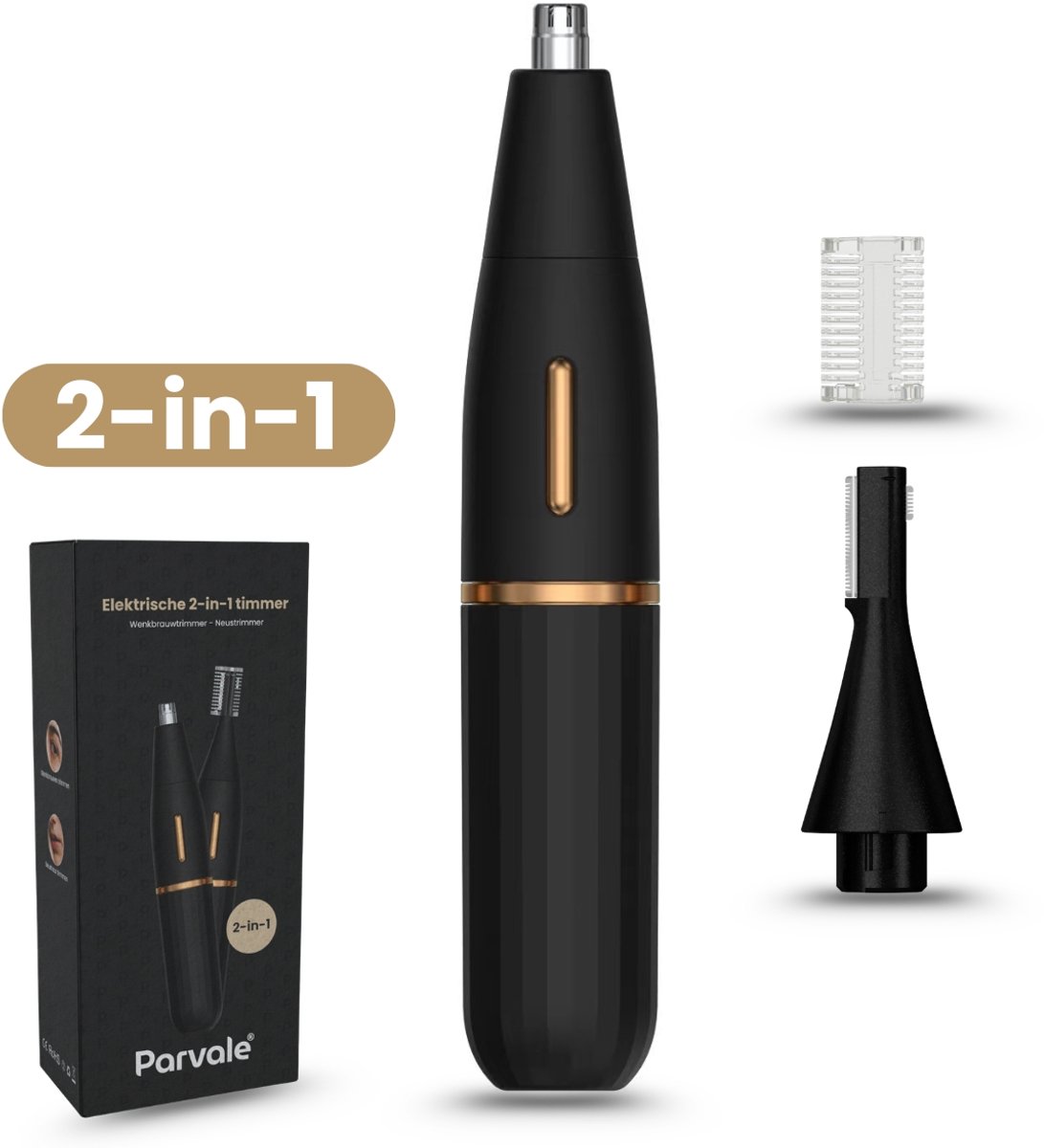 Parvale® Neustrimmer Vrouwen en Mannen 2 in 1 - Wenkbrauw trimmer - Neushaartrimmers - Neushaartrimmer Heren - Neushaartrimmers Vrouwen - Oortrimmer - Neustrimmer Oplaadbaar - Neustrimmer Dames