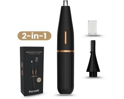 Parvale® Wenkbrauw Trimmer en Neustrimmer 2 in 1 - Neustrimmer Mannen - Neustrimmer Vrouwen - Neustrimmer - Neushaartrimmer Heren - Neushaartrimmers - Oortrimmer - Neustrimmer Oplaadbaar
